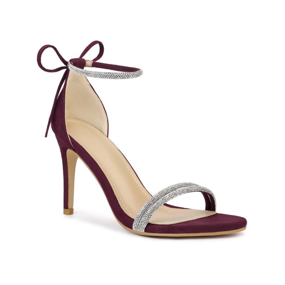 Perphy Women's Round Toe Ankle Strap Stiletto Heels Sandals